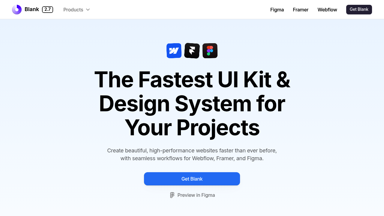 Screenshot of Blank website