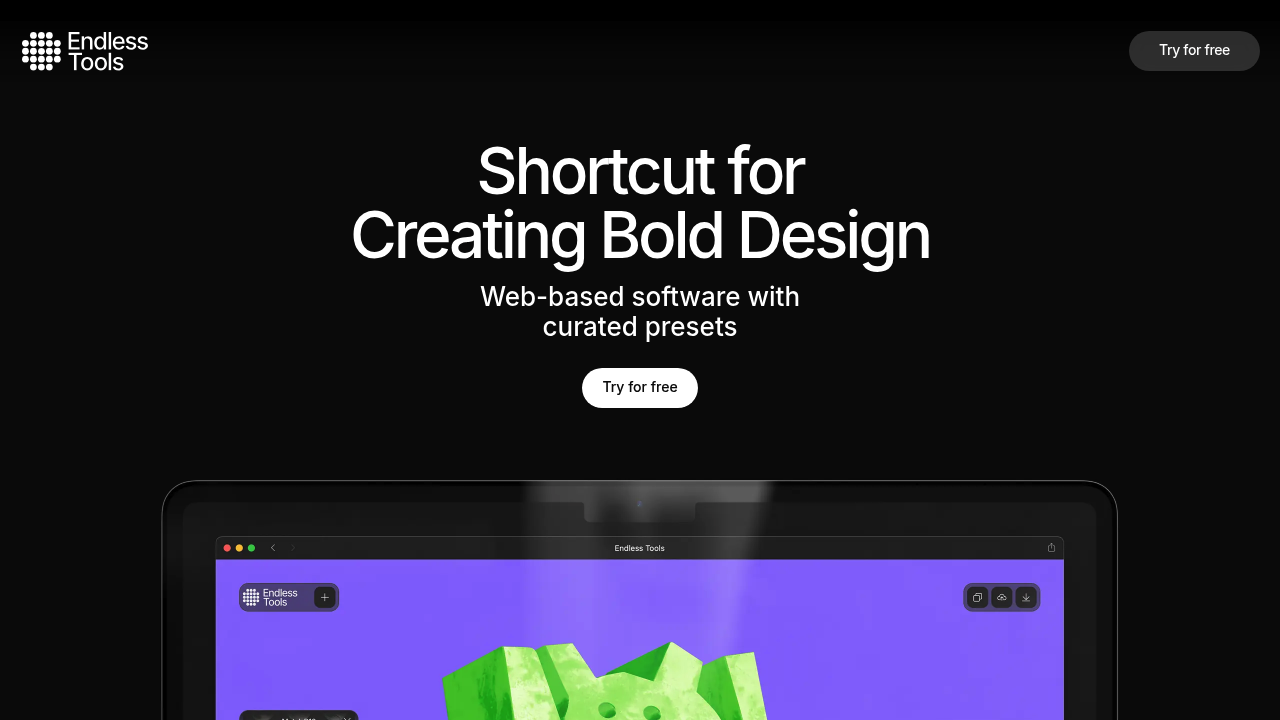 Screenshot of Endless Tools website