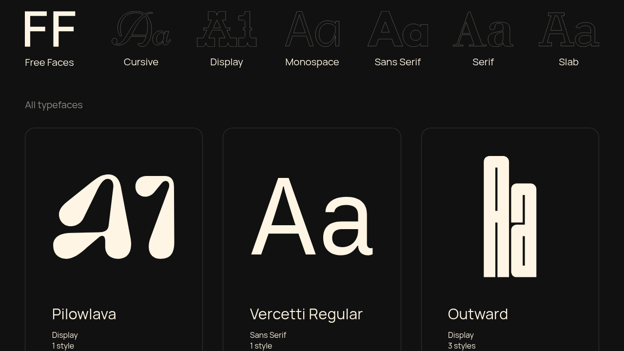 Screenshot of Free Faces website