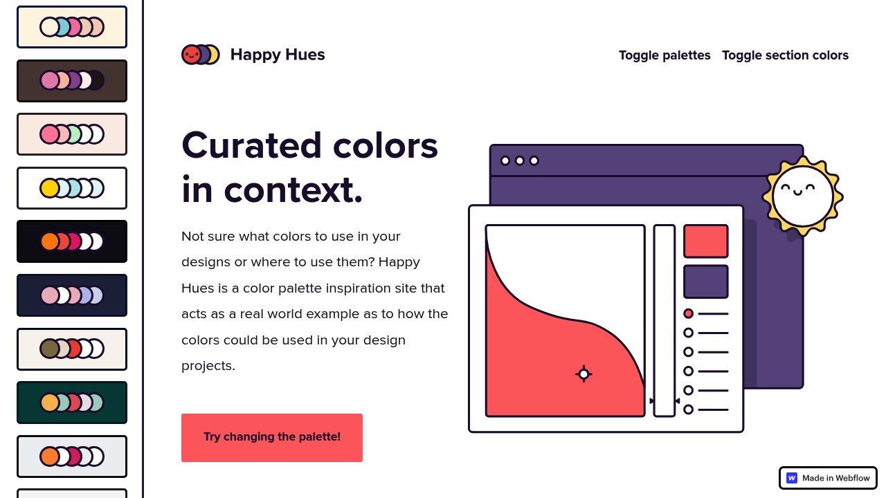 Screenshot of Happy Hues website