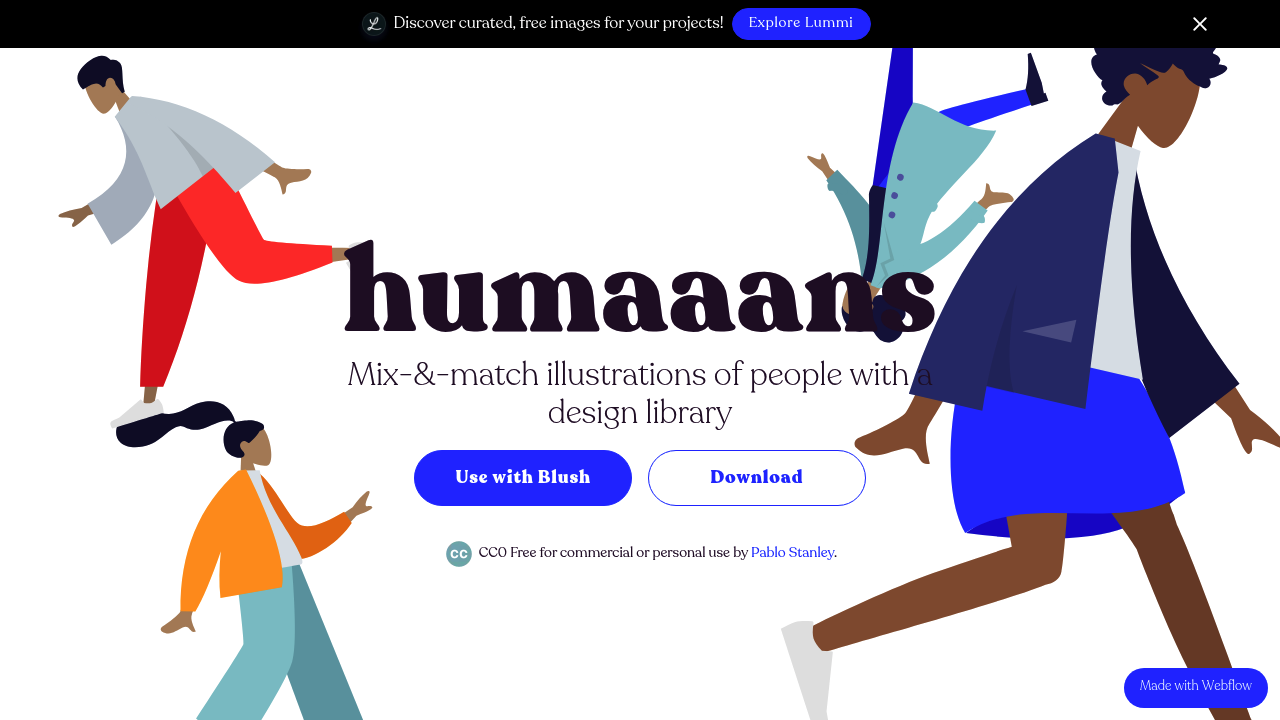 Screenshot of Humaaans website