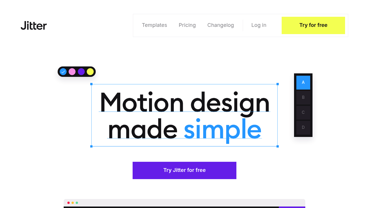 Screenshot of Jitter website