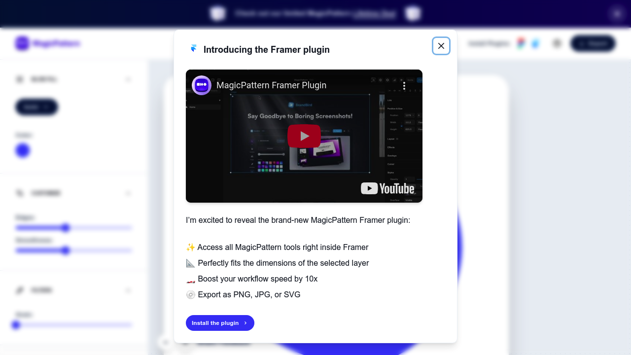 Screenshot of MagicPattern website
