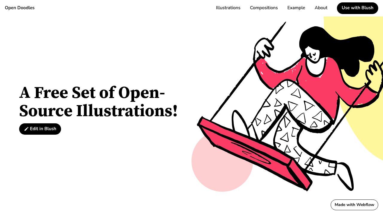 Screenshot of Open Doodles website