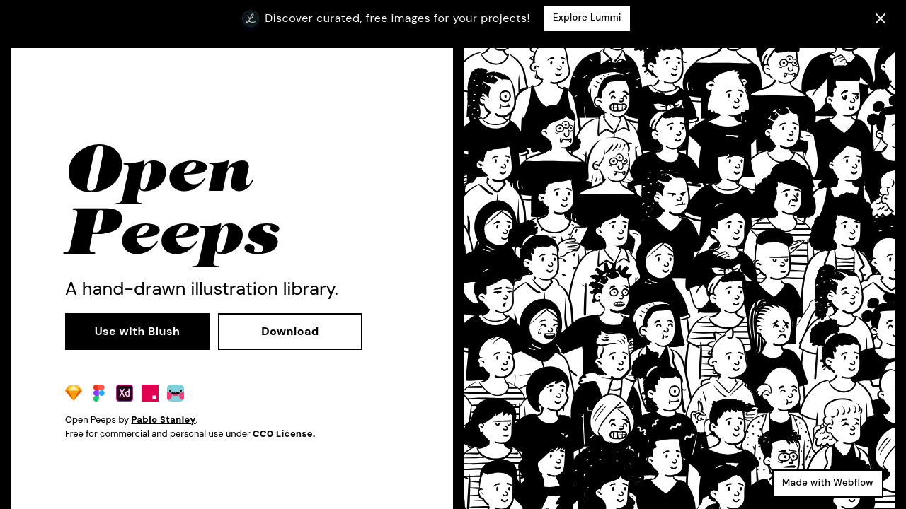 Screenshot of Open Peeps website