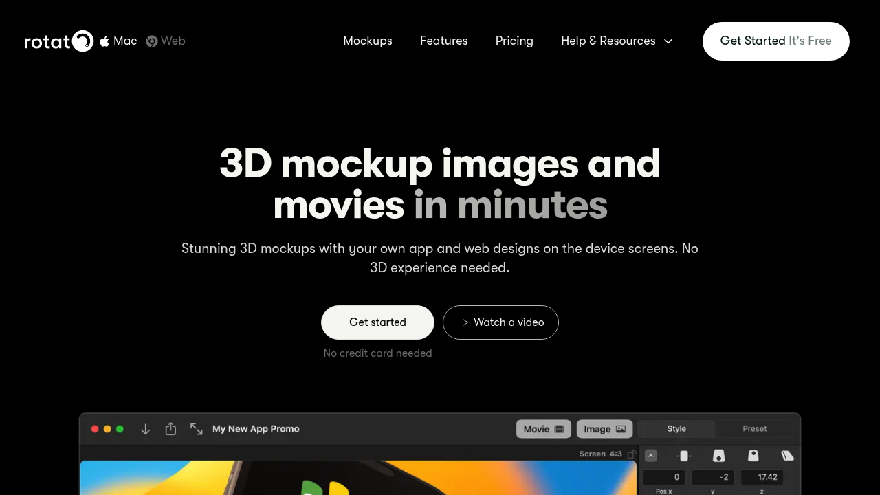 Screenshot of Rotato website