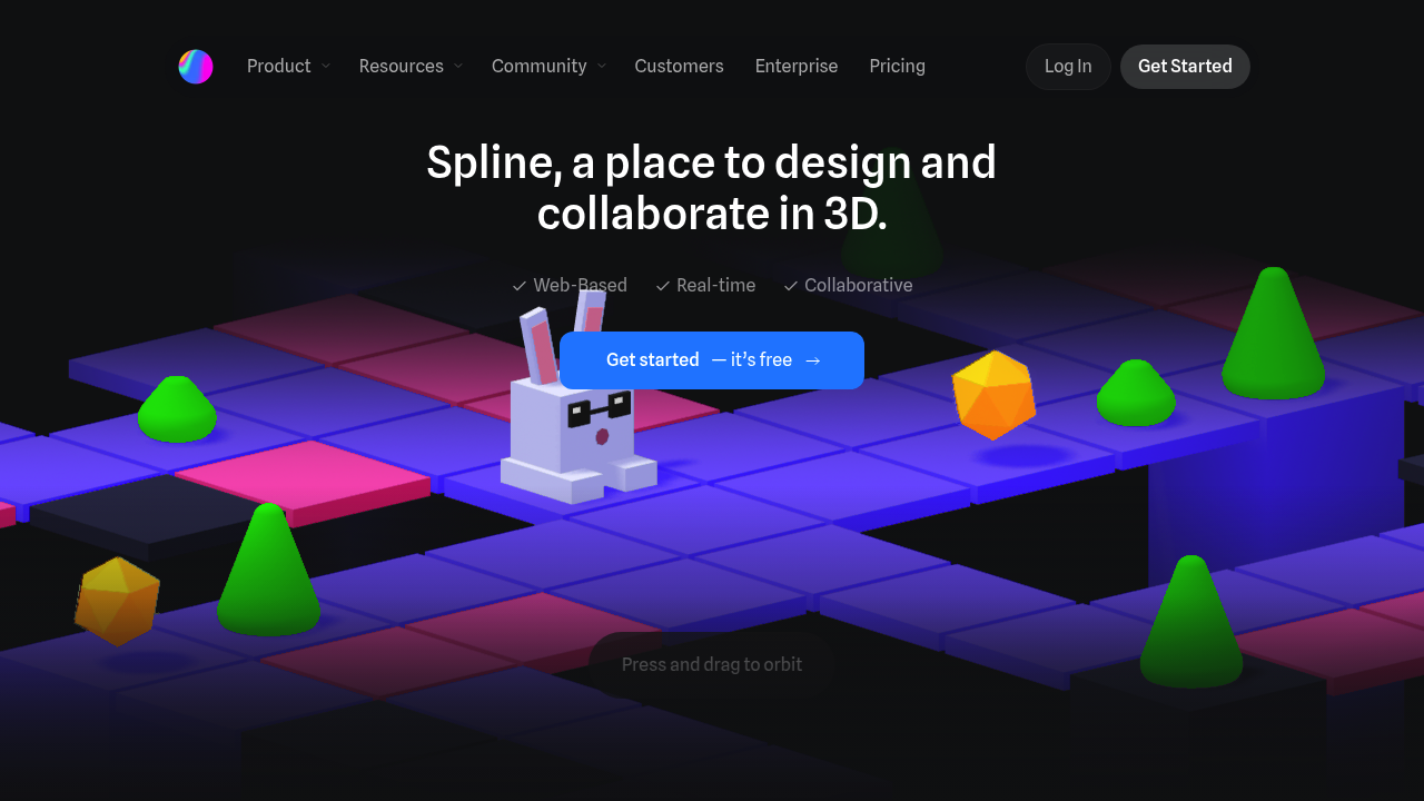 Screenshot of Spline website