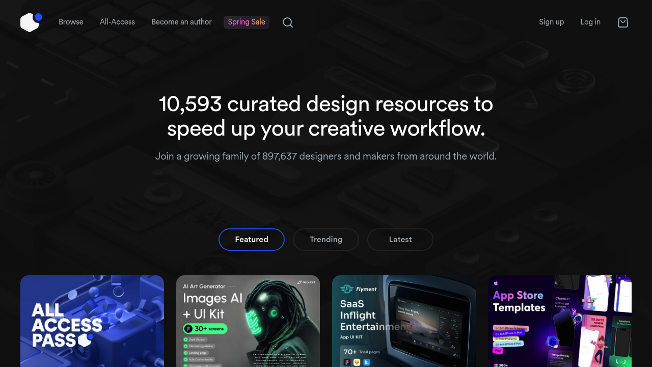 Screenshot of UI8 website