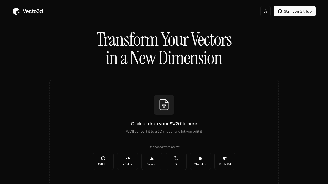 Screenshot of Vecto3d website